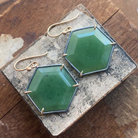 Jade Hexagon Earrings